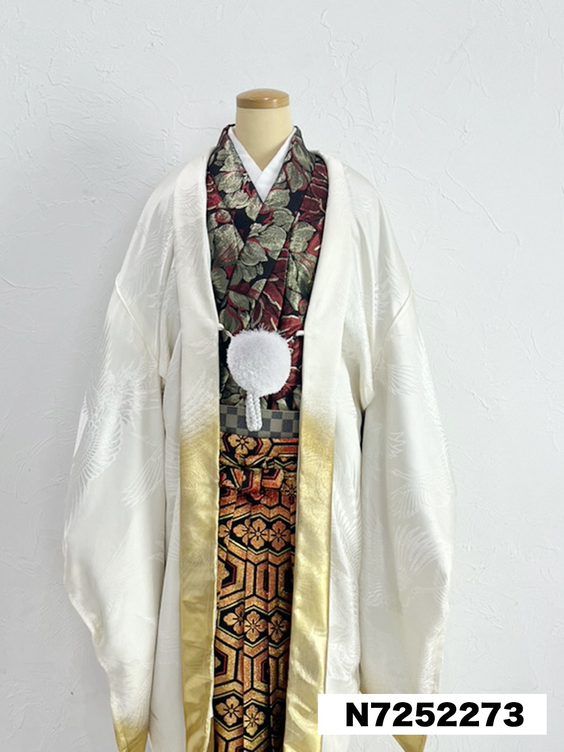 【男性袴】白・鶴