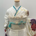 【振袖】白・バラ/蝶