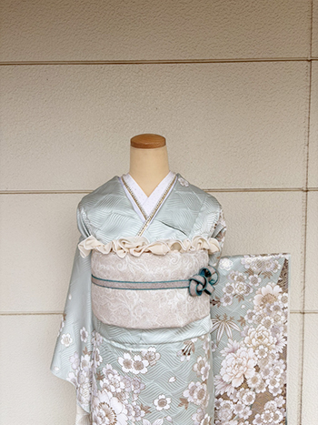 【振袖】水色・牡丹