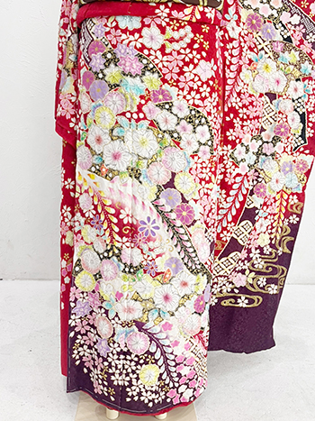 【振袖】赤・辻が花
