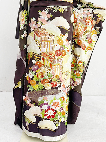 【振袖】茶色・御所車