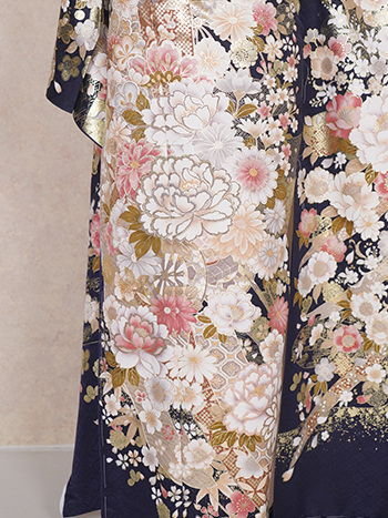 【振袖】紺・牡丹