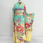 【振袖】水色/黄色・椿