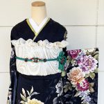 【振袖】紺・薔薇