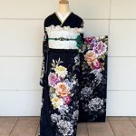 【振袖】紺・薔薇
