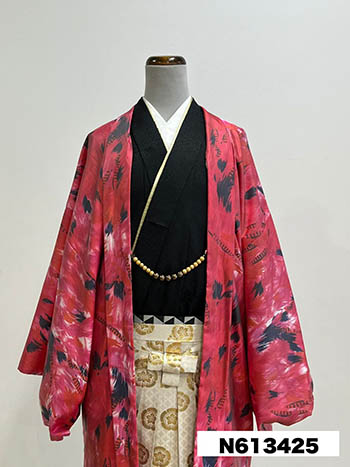 【男性袴】ﾋﾟﾝｸ・羽根