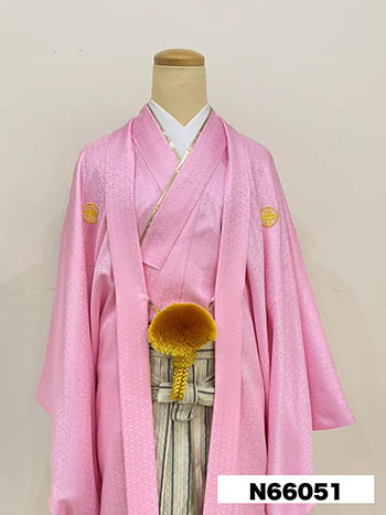 【男性袴】ﾋﾟﾝｸ・菊菱