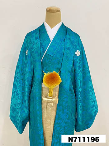 【男性袴】緑・光沢