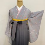 【卒業袴】ｸﾞﾚｰ・小花