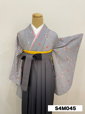 【卒業袴】ｸﾞﾚｰ・小花