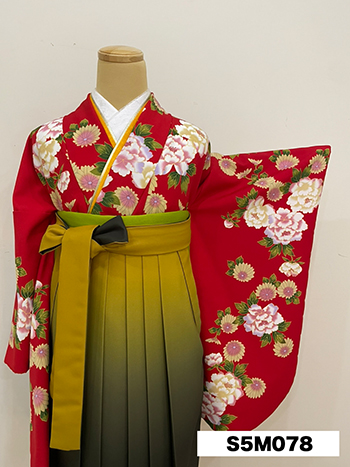 【卒業袴】赤・菊