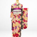 【振袖】黒・薔薇