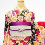 【振袖】黒・薔薇