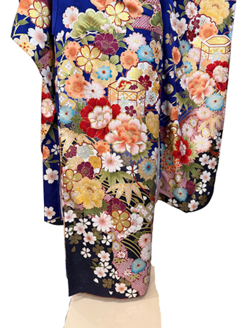 【振袖】青・牡丹