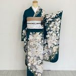 【振袖】緑・牡丹