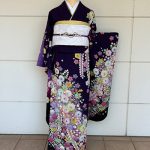 【振袖】紺・桜