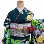 【振袖】緑・牡丹