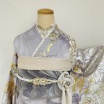 【振袖】ｸﾞﾚｰ・薔薇