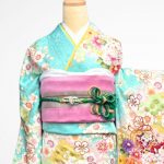 【振袖】水色・牡丹