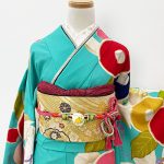【振袖】水色・椿