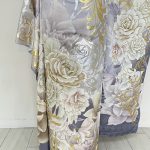 【振袖】ｸﾞﾚｰ・薔薇