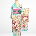 【振袖】水色・牡丹