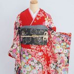 【振袖】赤・桜/辻が花