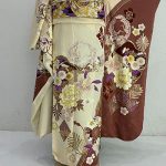 【振袖】ｸﾘｰﾑ・鶴
