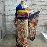 【振袖】青・牡丹・桜