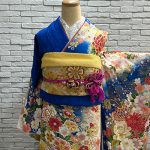 【振袖】青・牡丹・桜