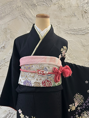 【振袖】黒・桜