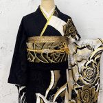 【振袖】黒・薔薇