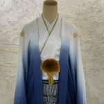 【男性袴】白/青・菊菱