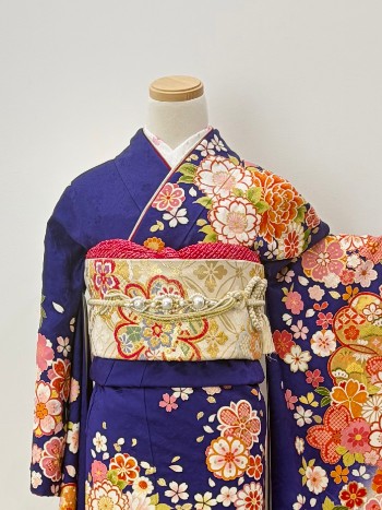 【振袖】青・桜