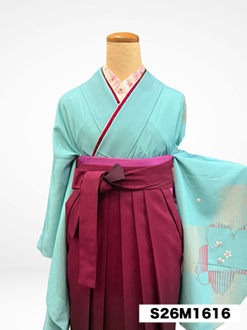 【卒業袴】水色・桜