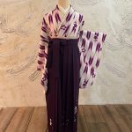 【卒業袴】白/赤・矢羽・桜