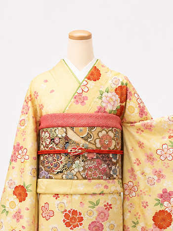 【振袖】黄・桜