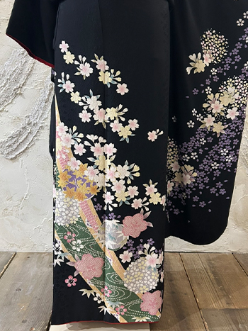 【振袖】黒・桜