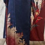 【振袖】紺・百合・藤