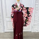【卒業袴】黒色・梅