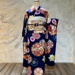 【振袖】紺・桜・紅葉