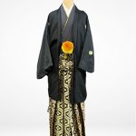 【男性袴】黒/金・水玉