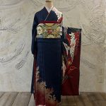 【振袖】紺・百合・藤