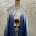 【男性袴】白/青・菊菱