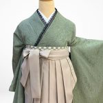 【卒業袴】緑・地紋