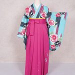【卒業袴】水色・椿