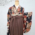 【卒業袴】茶色・牡丹