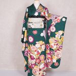 【振袖】緑・桜/菊