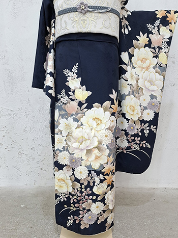 【振袖】紺・芍薬