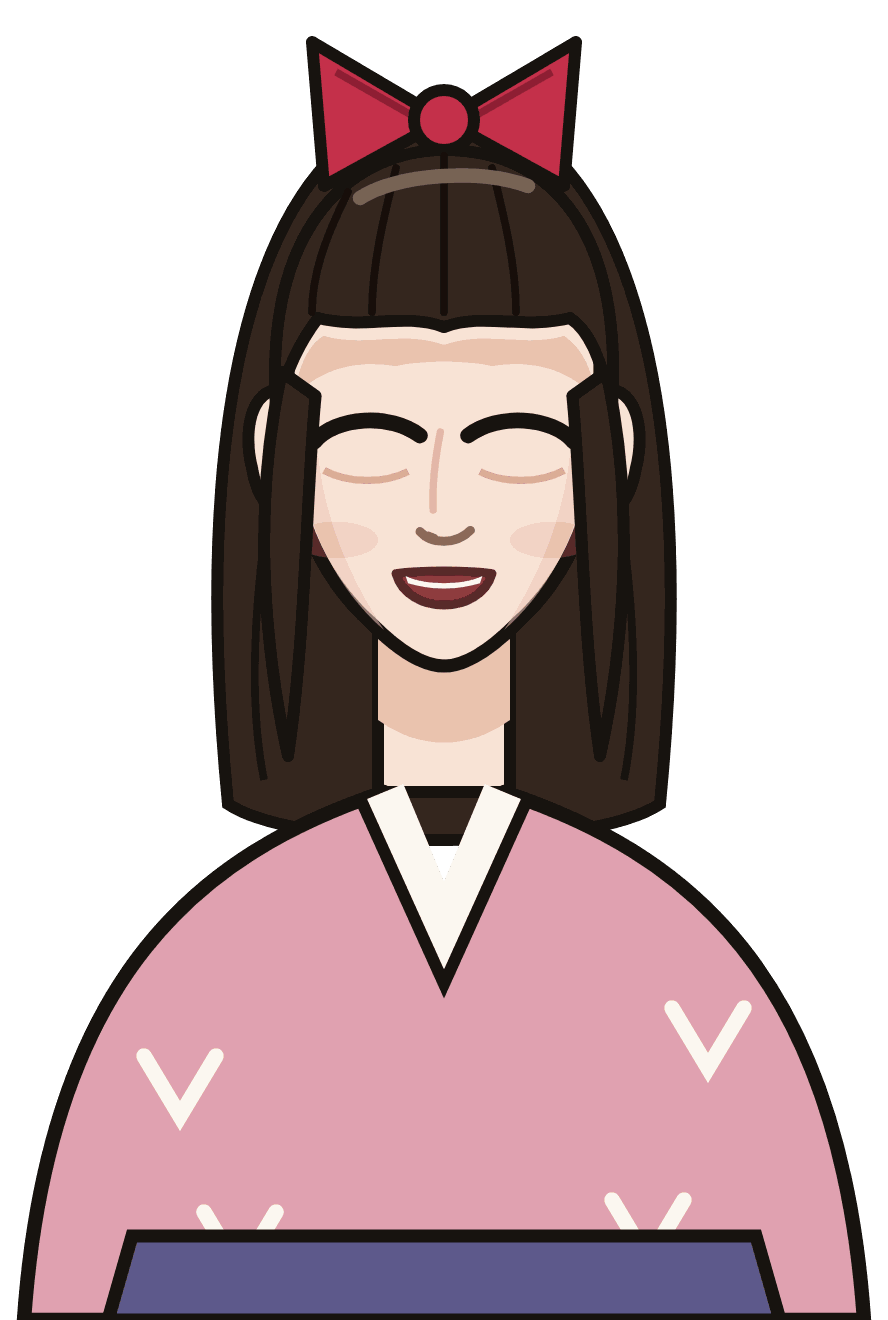 試着して喜ぶ女子学生